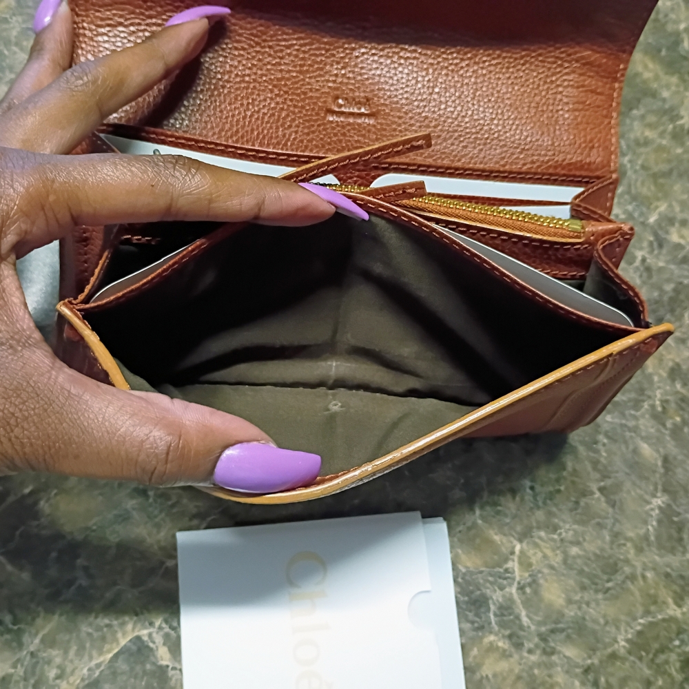 Chloé Brown Leather Zip Wallet - Picture 15 of 15
